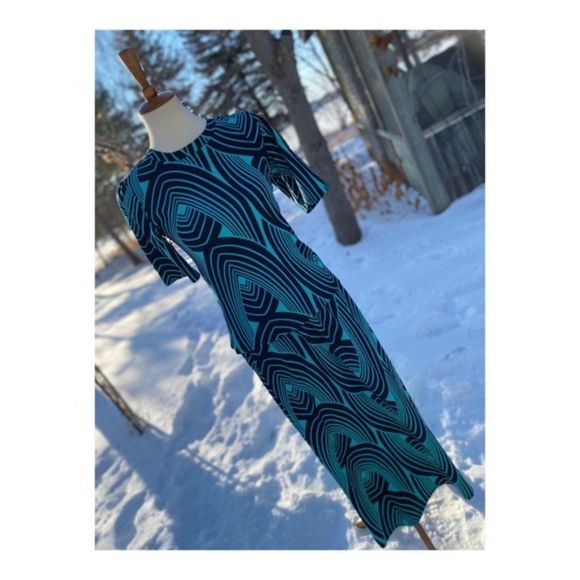 Vintage 60s Skirt Set Stretch A-Line Green Black - Picture 6 of 14